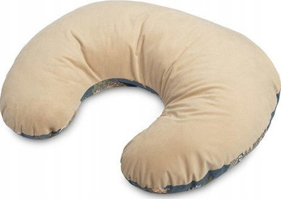 Jastëk qafe Sensillo Velvet Morocco, ergonomik, kadife, bezhë