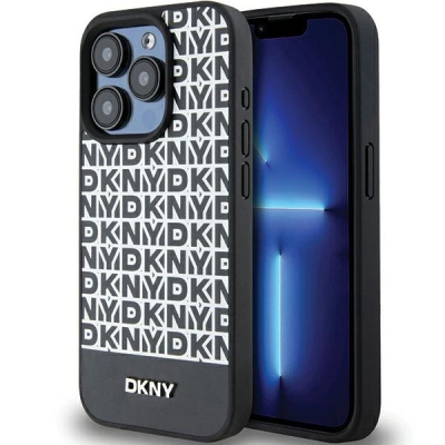 Mbulesë telefoni DKNY DKHMP15XPSOSPK për iPhone 15 Pro Max, hardcase lëkurë, me MagSafe, e zezë
