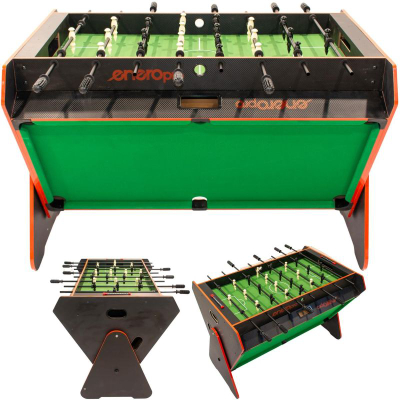Tavolinë lojrash Onepro Rotating 3 in 1, bilardo, foosball edhe air hockey, 121 x 84.5 x 85.3 cm, e zezë me ngjyra