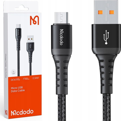 Kabllo kariku MCDODO Fast Durable, Micro USB, QC 4.0, 1m, e zezë