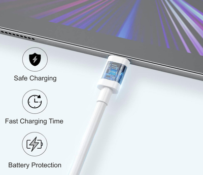 Kabllo iPEAX TPU USB-A / Lightning, 1M, USB 2.0, e bardhë