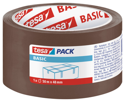 Shirit ngjitës paketimi Tesa BASIC H5857300, 50 m, 48 mm, kafe