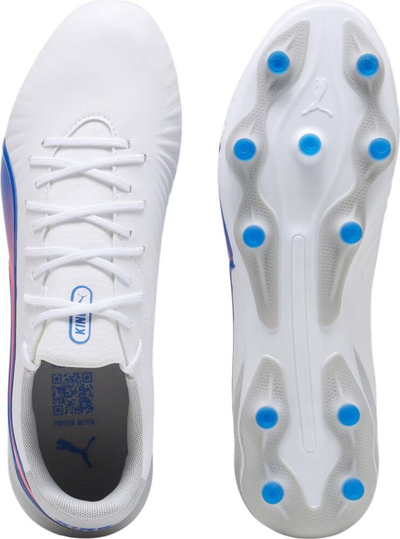 Këpucë futbolli Puma KING Match FG AG M 107863 02, lëkurë natyrale, të bardha
