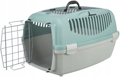 Kuti transporti për qen Trixie Capri Open Top, 61x40x38 cm, gri e çelët sage