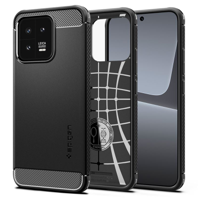 Mbështjellëse për Xiaomi 13 Spigen Rugged Armor, e zezë