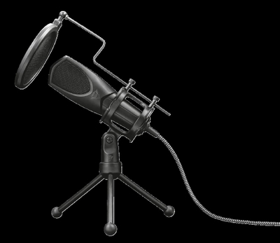 Mikrofon Trust GXT 232 Mantis, USB, me tripod dhe pop filter, i zi