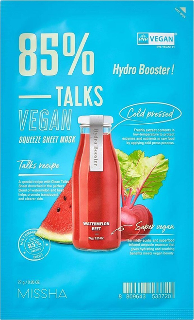 Maskë fytyre Missha Vegan Talks Hydro Booster, prej pëlhure, 27g