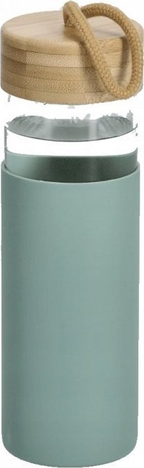 Shishe uji Zeller Present, 0.5L, qelq me silikon, kapak bambuje