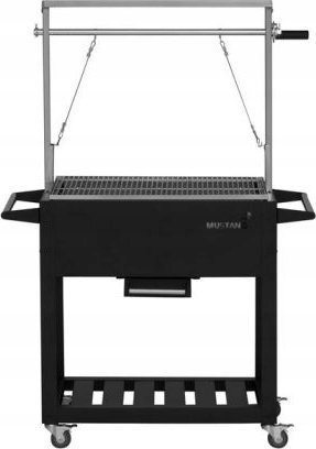 Grill qymyri Mustang Patagonia, 70x35 cm, rrjetë inoksi me rregullim lartësie, i zi