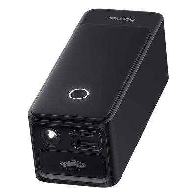 Startues baterie për veturë Baseus 600A, power bank 6000mAh, për motorë benzine, i zi
