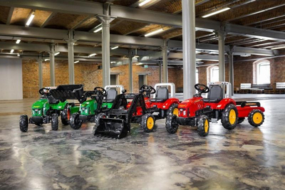 Traktor lodër Lapac Supercharger me pedale, me rimorkio, i kuq