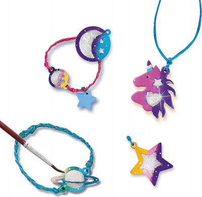 Set kreativ bizhuterish SES Creative 14762 Crystal Galaxy, kristale për zbukurim, efekt që ndrit në errësirë, shumëngjyrësh