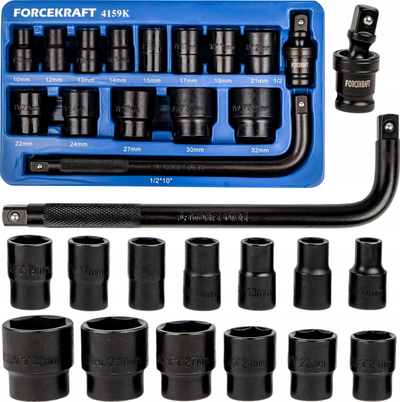 Set i kokave goditëse Forcekraft FK-4159K, 1/2", 10-32mm, 6-këndëshe