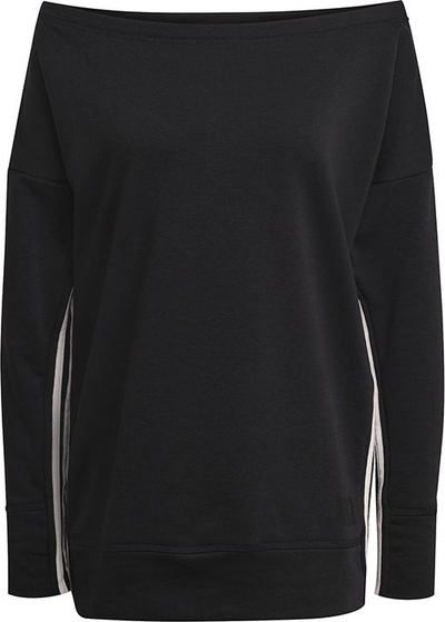 Bluzë sportive Adidas Giro Recco W, me dekolte të gjerë, për goca, e zezë