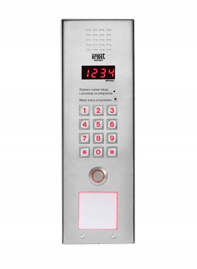 Panel interfonik digital Urmet Matibus 1052/106VD, çelik inoks, tastierë me ndriçim, argjendtë