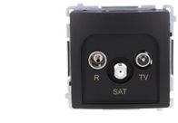 Prizë antenore Simon Basic R TV SAT through type, e zezë, IP20