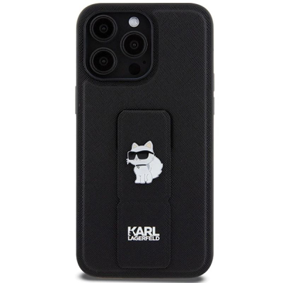 Mbrojtëse telefoni Karl Lagerfeld KLHCP13LGSACHPK, për iPhone 13 Pro 13 6.1", hardcase Gripstand, e zezë
