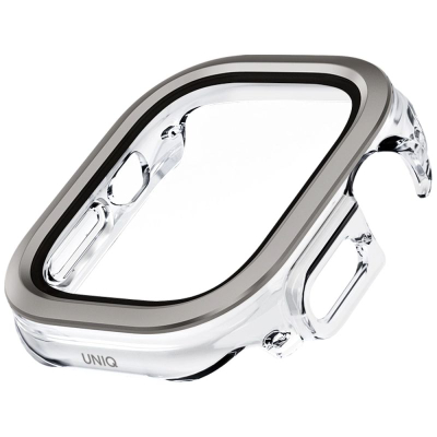 Заштитна маска UNIQ Voute за Apple Watch Ultra 49mm, калено стакло, сребрена