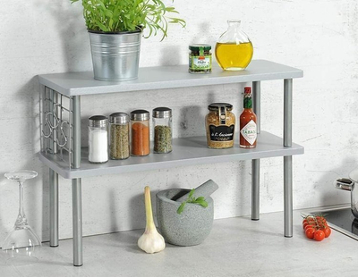 Aksesor shtëpiak Kesper 31545, MDF dhe metal, argjendtë