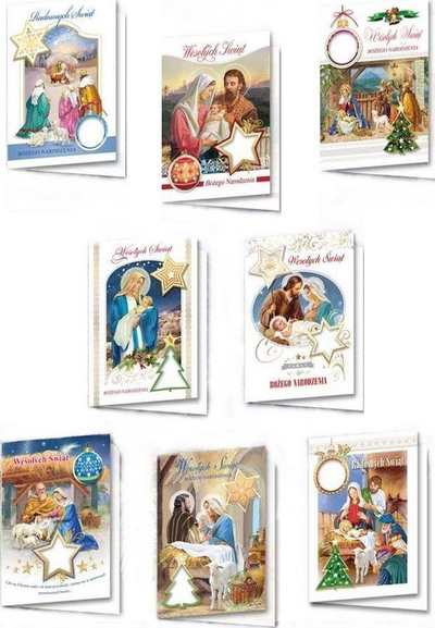 Kartolina fetare B6 me elemente dhe hostie, set 10 copë MIX