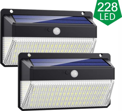 Llambë diellore jashtë Viking M228 SET, 228 LED, me sensor lëvizje, e zezë
