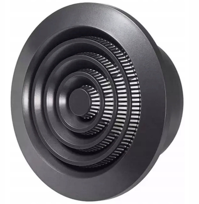 Gril ventilimi rrethor ABS, diametër 100 mm 4", mbrojtje insektesh, antracit