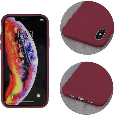 Mbështjellës Mocco Liquid Silicone për Samsung Galaxy A42 5G, silikon i lëngshëm, i kuq burgundy