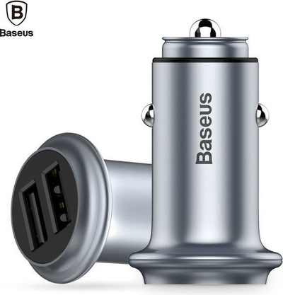 Karikues makine Baseus 44489, 2.4A, 2x USB, argjendtë