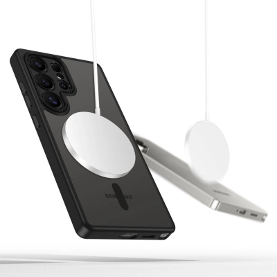 Mbulesë telefoni Tech-Protect MagCam për Samsung S25 Ultra, gati MagSafe, gjysmë transparente, e zezë mat