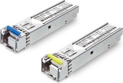 Modul SFP PLANET MGB-2GTLB20, fibër optike, 20km, LC, argjendtë