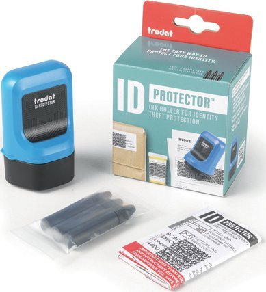 Stempel Trodat Wide Identity Theft Protection 199524, komplet me 3 rimbushje, i zi