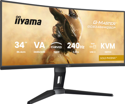 Monitor gaming Iiyama G-MASTER GCB3486WQSCP-B1, 34\", UWQHD, 240Hz, i zi