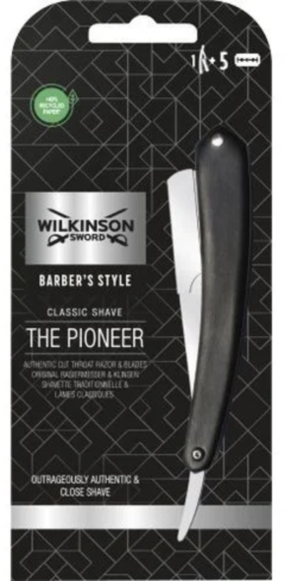 Brisk berberi Wilkinson Sword The Pioneer, klasik, me tehe zëvendësuese, i zi