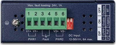 Media konvertues industrial PLANET IGUP-805AT, Gigabit 1000 Mbit/s, PoE++ 95W, blu