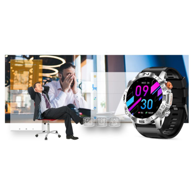 Ora e zgjuar Mski Gravity GT20 4, ekran 1.43\" AMOLED, Bluetooth Call, argjendt me rrip portokalli