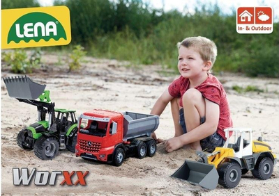 Lodër eskavator Lena Liebherr Worxx, 48 cm, plastikë, verdh e zezë