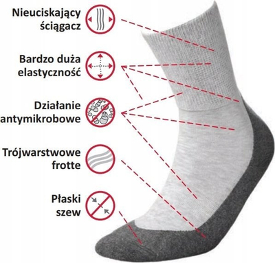Çorape mjekësore Deomed Medic Deo Silver, masa 44-46, antibakteriale, gri e çelët