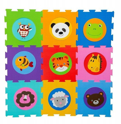 Tapet loje prej shkumësi Smily Play SP84004, me kafshë, dyanshëm, shumëngjyrësh