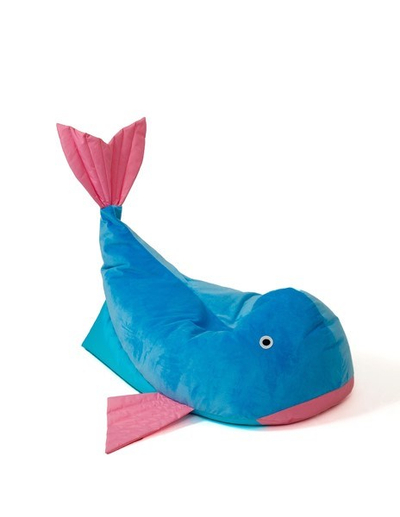 Sako sedie Go Gift Whale, 110 x 80 cm, materiale Oxford, blu me rozë