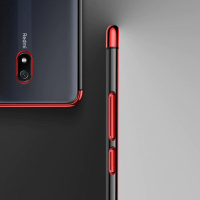 Kapak telefoni Hurtel Clear Color për Xiaomi Redmi 8A, gome TPU, kornizë metalike blu