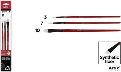 Set furçash grimi Hulu, fijë sintetike të buta, 3 copë