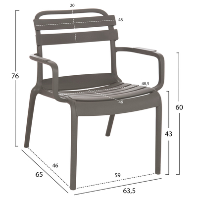 Karrige lounge oborri KORVER HM6333.05, polipropilenë, 63.5x65x76 cm, jeshile ulliri e errët