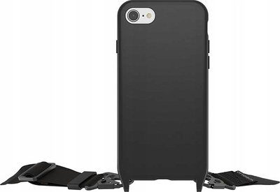 Futrollë OtterBox React Necklace për iPhone SE 3 2 edhe 8 7, me rrip qafe, e zezë