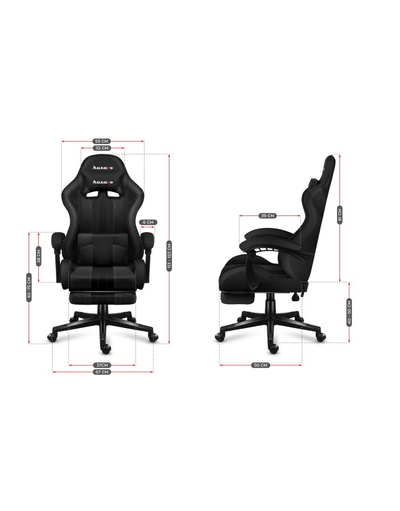 Karrige lojërash Huzaro Force 4.7 Carbon Mesh, e zezë
