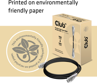 Кабел HDMI Club3D Premium High Speed 2.0, 1 m, 4K 60Hz, црн