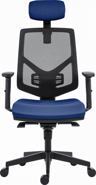 Karrige zyre ergonomike Powerton ERGO TINA, mekanizëm synkron, mbështetje lumbare, blu e errët