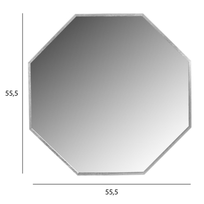 Pasqyrë muri tetëkëndore 55,5x2,5x55,5Hcm (HM9583.40), argjendtë