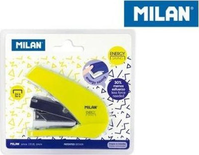 Kapëse letre Milan Acid Series Compact, ergonomike, me heqës kapësesh të integruar, e verdhë