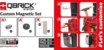 Set magnetik organizues Qbrick Custom Magnetic Set, për kuti veglash, për seri ONE 2.0 PRIME PRO