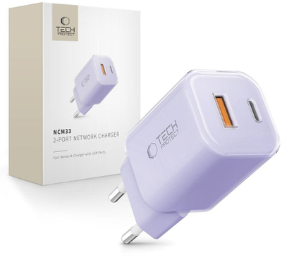 Karikues muri Tech-Protect NCM33, 33W PD QC3.0, 2 porta USB, vjollcë